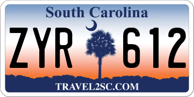 SC license plate ZYR612