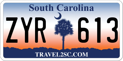 SC license plate ZYR613