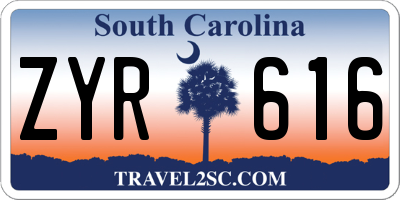 SC license plate ZYR616