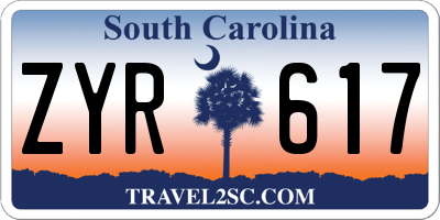 SC license plate ZYR617