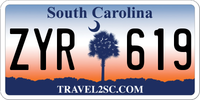 SC license plate ZYR619