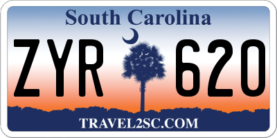 SC license plate ZYR620
