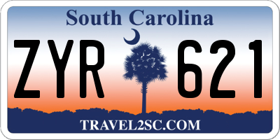 SC license plate ZYR621