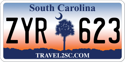 SC license plate ZYR623