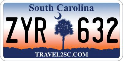 SC license plate ZYR632