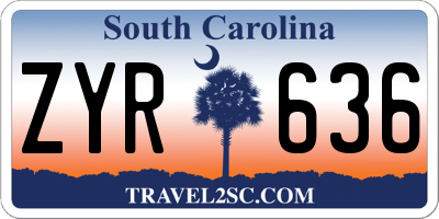 SC license plate ZYR636