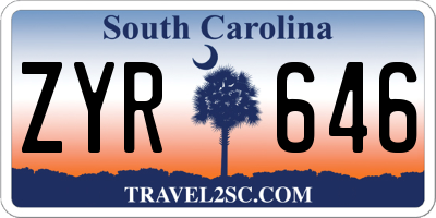 SC license plate ZYR646