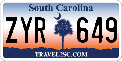 SC license plate ZYR649