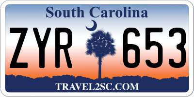 SC license plate ZYR653