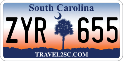 SC license plate ZYR655