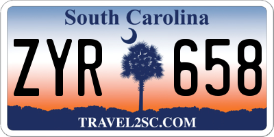 SC license plate ZYR658