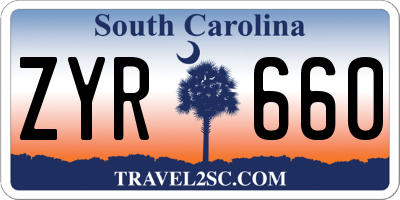 SC license plate ZYR660