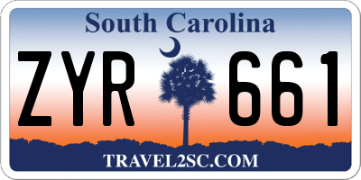 SC license plate ZYR661