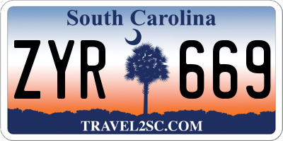 SC license plate ZYR669
