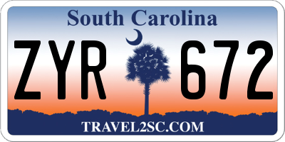 SC license plate ZYR672