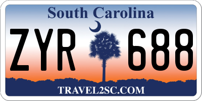 SC license plate ZYR688