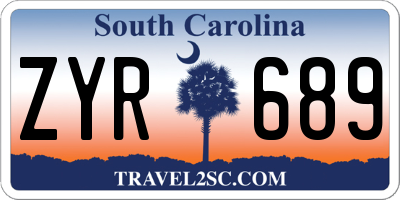 SC license plate ZYR689