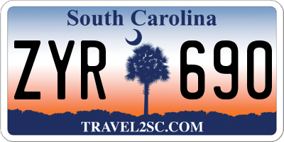 SC license plate ZYR690