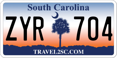 SC license plate ZYR704