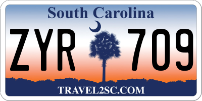 SC license plate ZYR709
