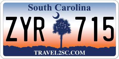 SC license plate ZYR715