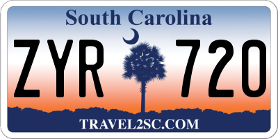 SC license plate ZYR720