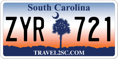 SC license plate ZYR721