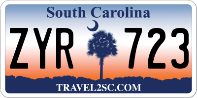 SC license plate ZYR723