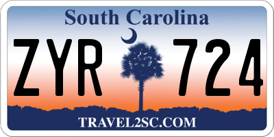 SC license plate ZYR724