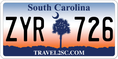SC license plate ZYR726