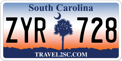 SC license plate ZYR728