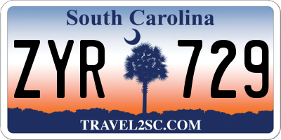 SC license plate ZYR729