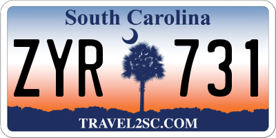 SC license plate ZYR731