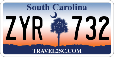 SC license plate ZYR732