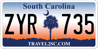 SC license plate ZYR735