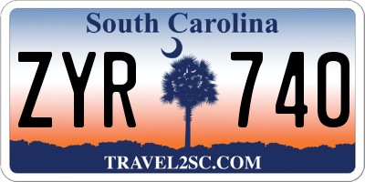 SC license plate ZYR740
