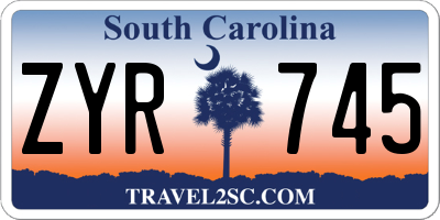 SC license plate ZYR745