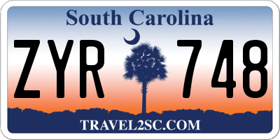 SC license plate ZYR748