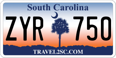 SC license plate ZYR750