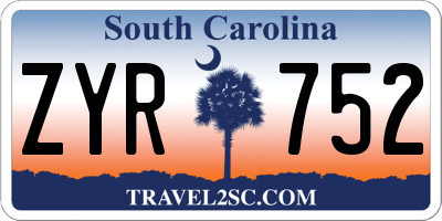 SC license plate ZYR752