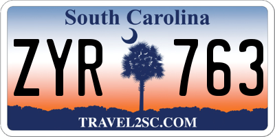 SC license plate ZYR763