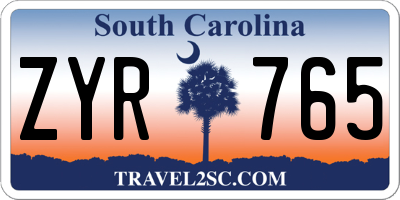SC license plate ZYR765