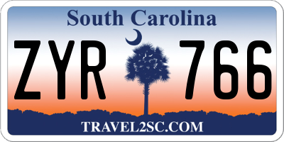 SC license plate ZYR766