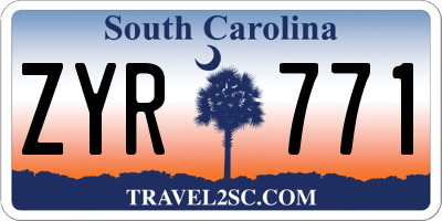 SC license plate ZYR771