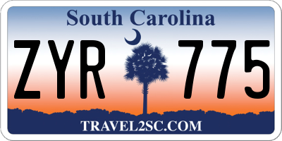 SC license plate ZYR775