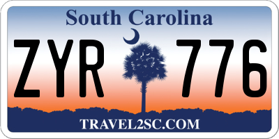 SC license plate ZYR776