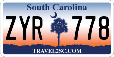 SC license plate ZYR778