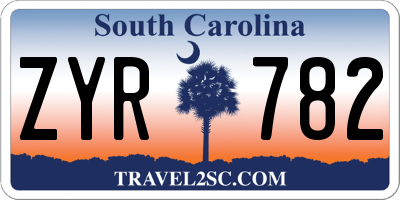 SC license plate ZYR782