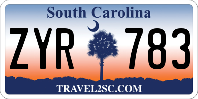 SC license plate ZYR783