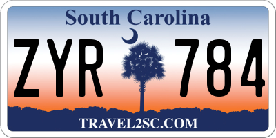 SC license plate ZYR784